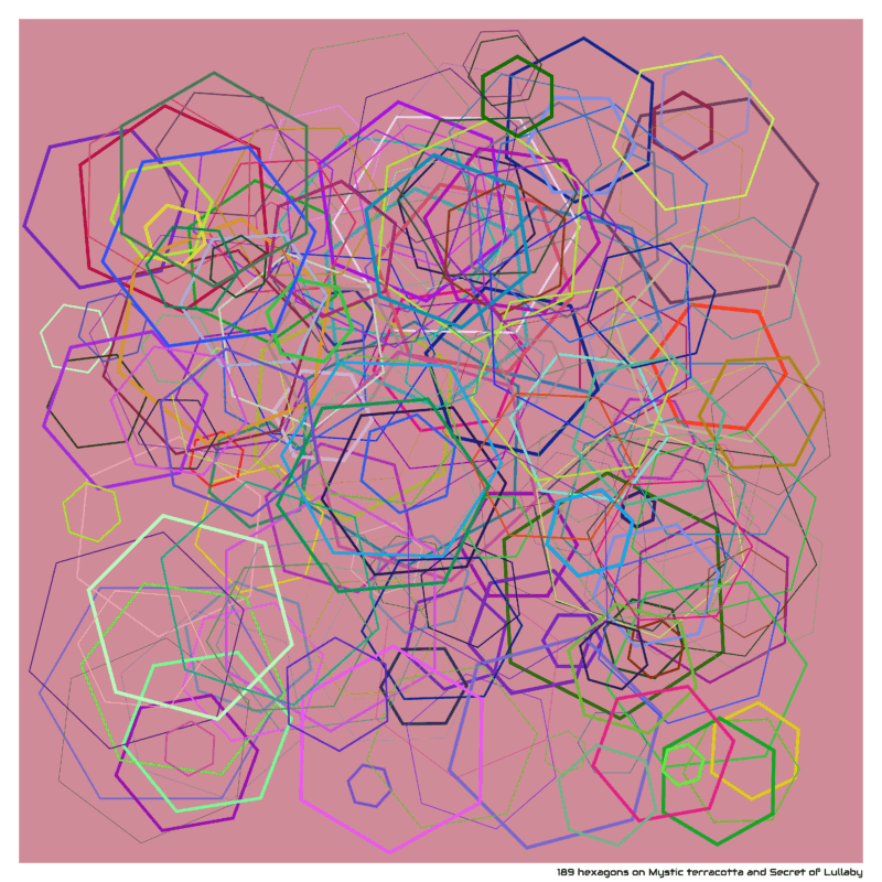 189 hexagons on Mystic terracotta and Secret of Lullaby