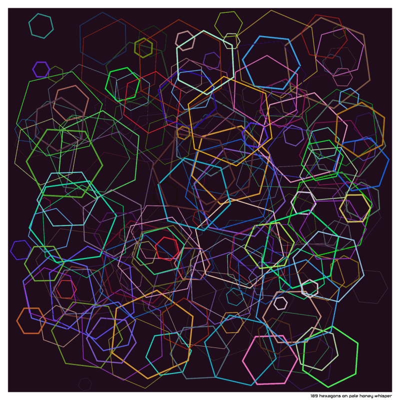 189 hexagons on pale honey whisper