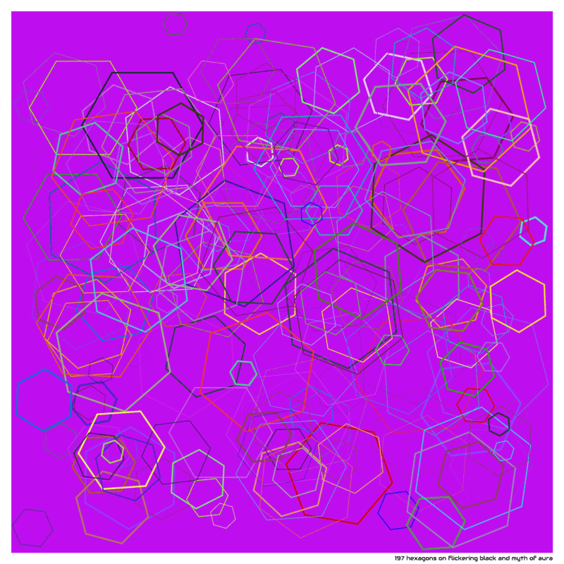 197 hexagons on flickering black and myth of aura