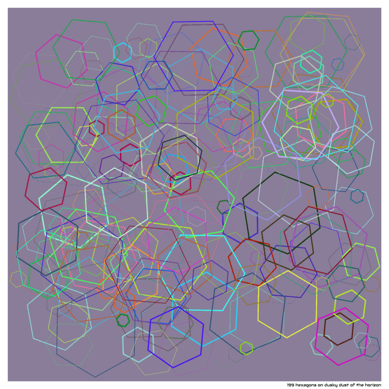 199 hexagons on dusky dust of the horizon
