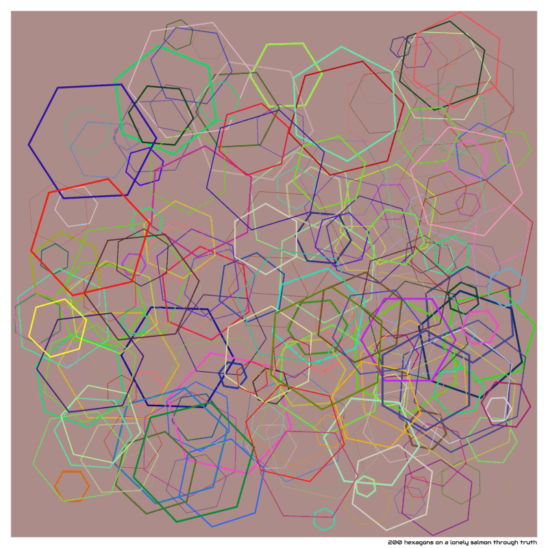 200 hexagons on a lonely salmon through truth
