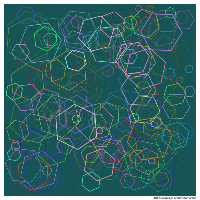 205 hexagons on delicate dust dream