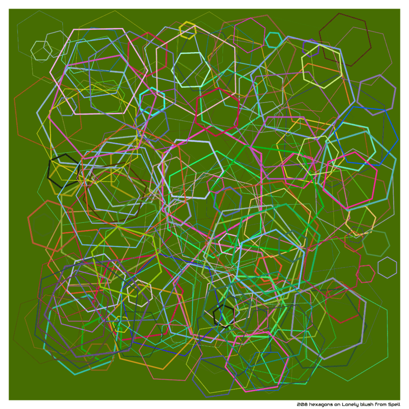 208 hexagons on Lonely blush from Spell