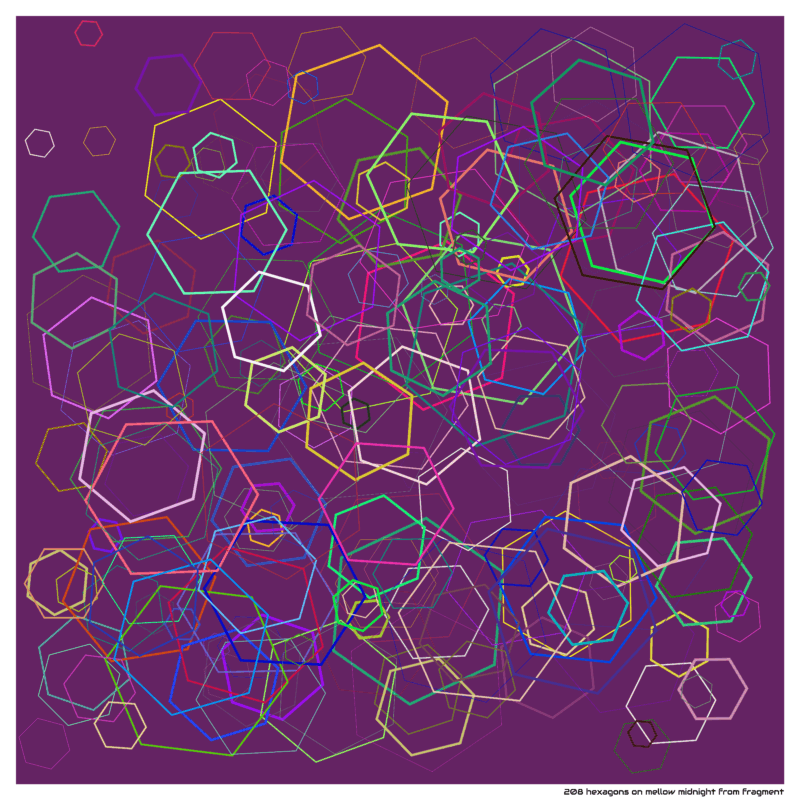 208 hexagons on mellow midnight from fragment