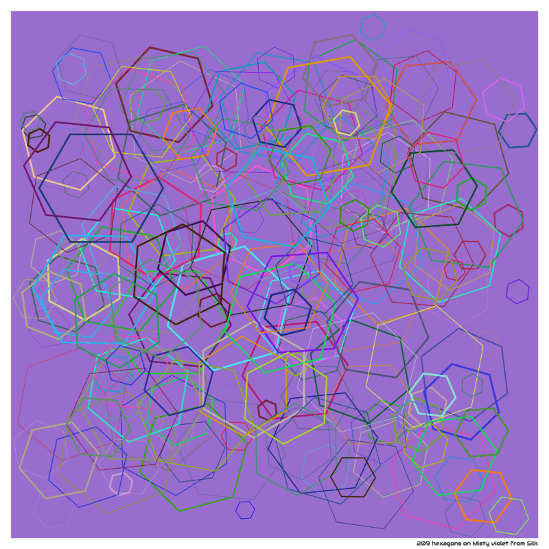 209 hexagons on Misty violet from Silk