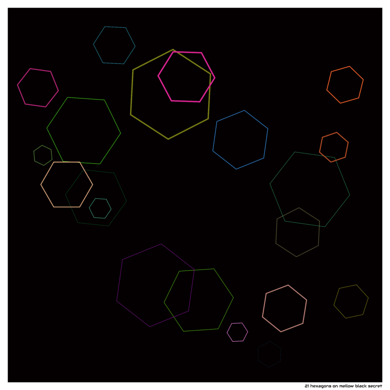 21 hexagons on mellow black secret