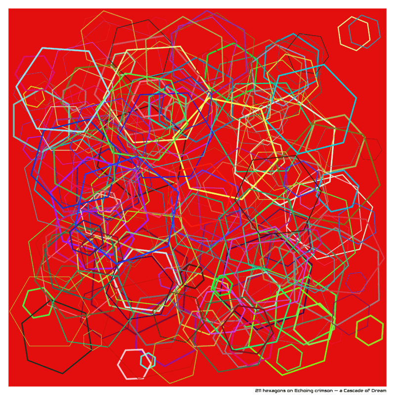211 hexagons on Echoing crimson — a Cascade of Dream