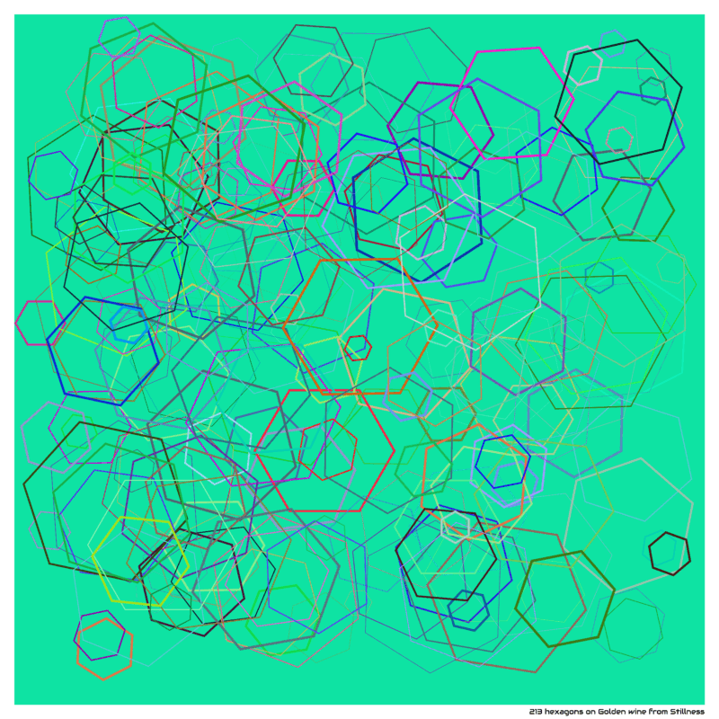 213 hexagons on Golden wine from Stillness