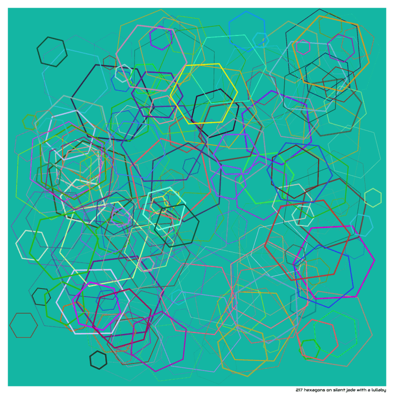 217 hexagons on silent jade with a lullaby