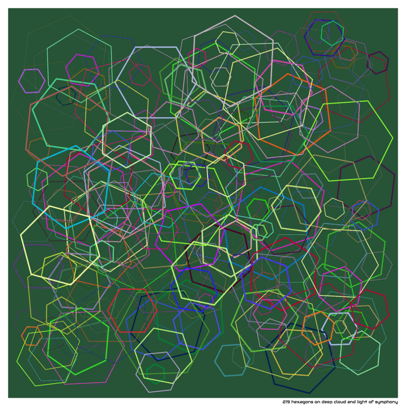 219 hexagons on deep cloud and light of symphony