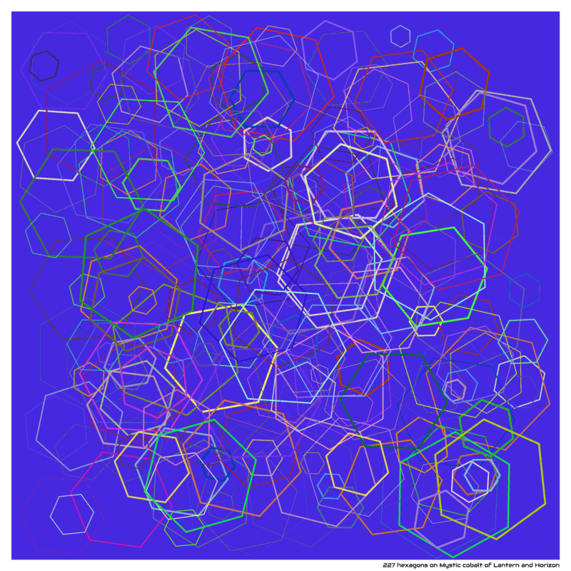 227 hexagons on Mystic cobalt of Lantern and Horizon