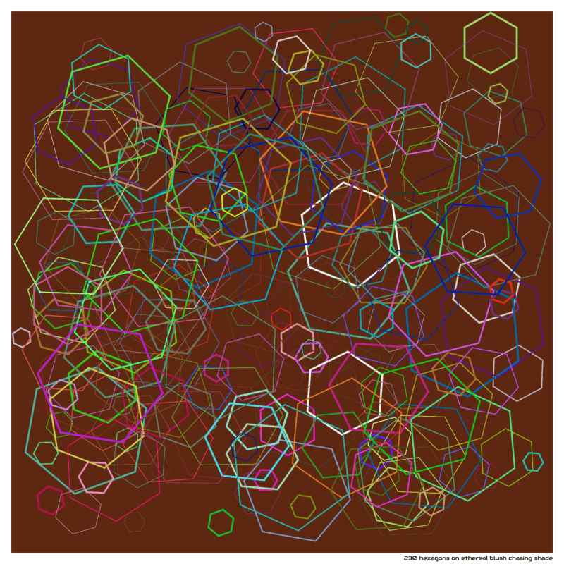 230 hexagons on ethereal blush chasing shade
