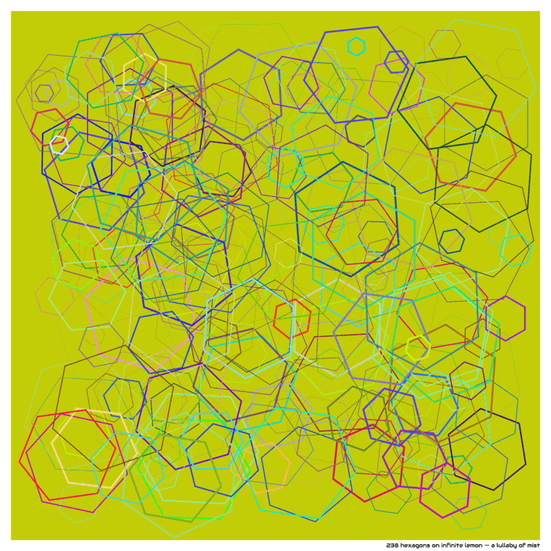238 hexagons on infinite lemon — a lullaby of mist