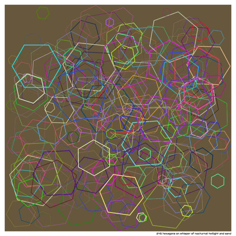 245 hexagons on whisper of nocturnal twilight and sand