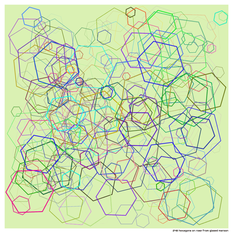 248 hexagons on rose from glazed maroon