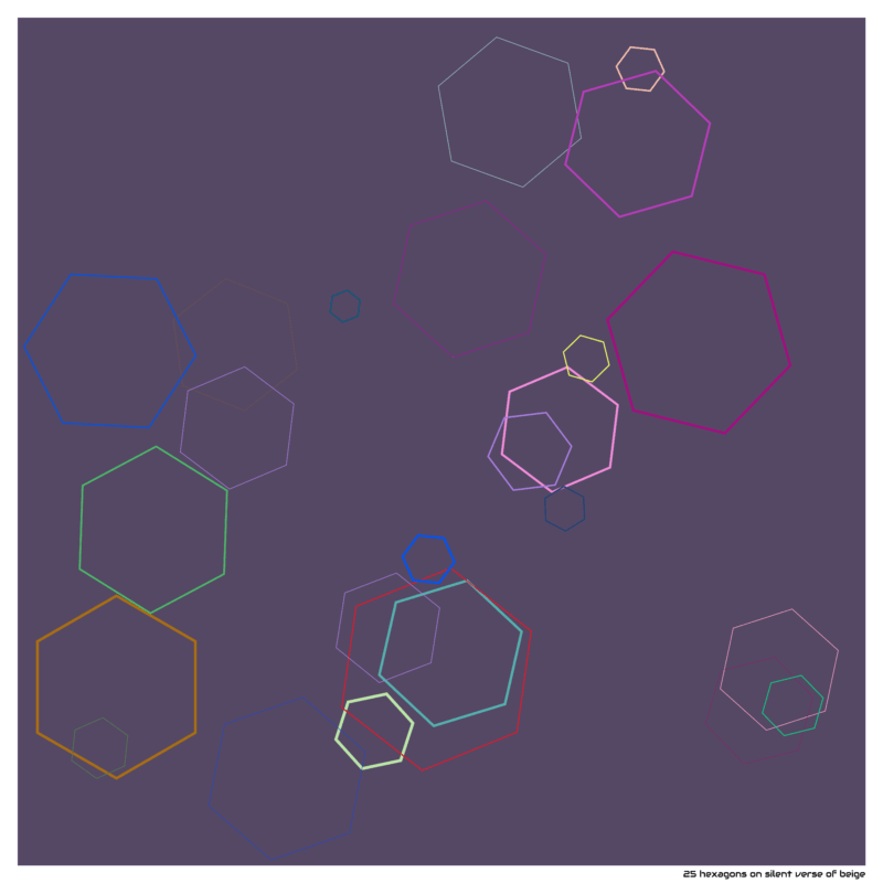 25 hexagons on silent verse of beige