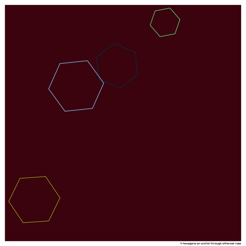 4 hexagons on orchid through ethereal rose