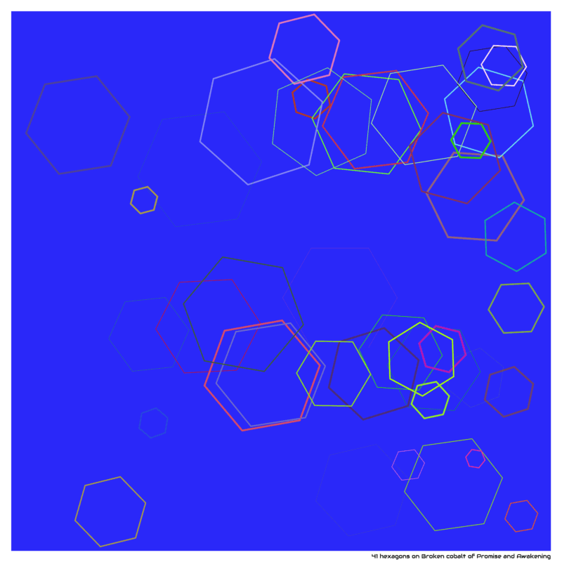 41 hexagons on Broken cobalt of Promise and Awakening