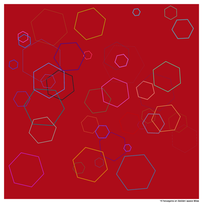 41 hexagons on Golden space Bliss