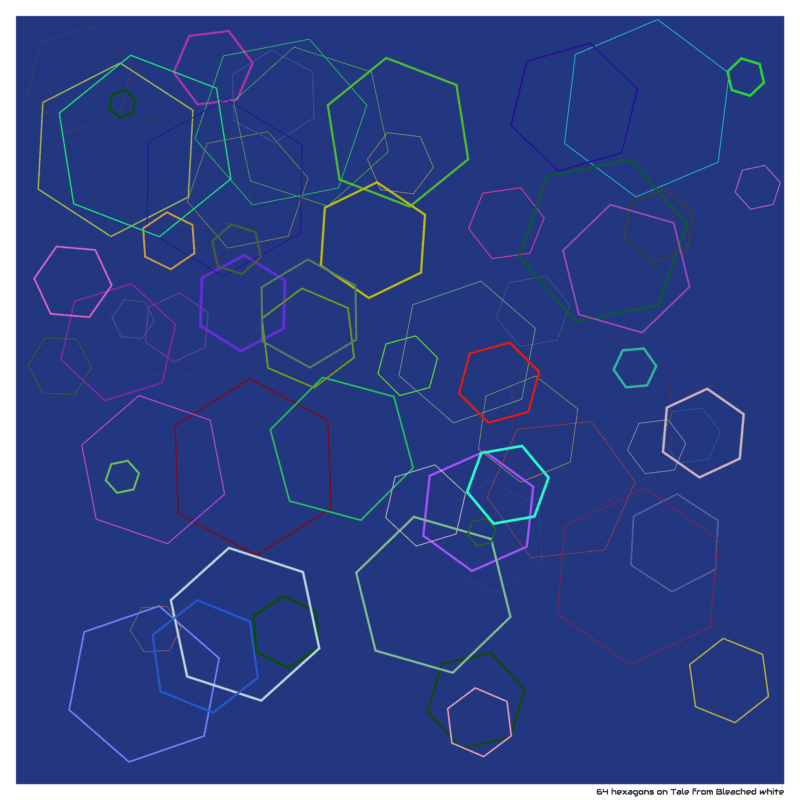 64 hexagons on Tale from Bleached white