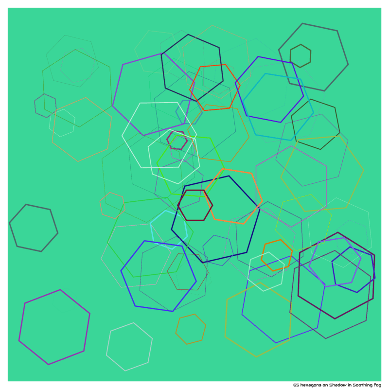 65 hexagons on Shadow in Soothing fog