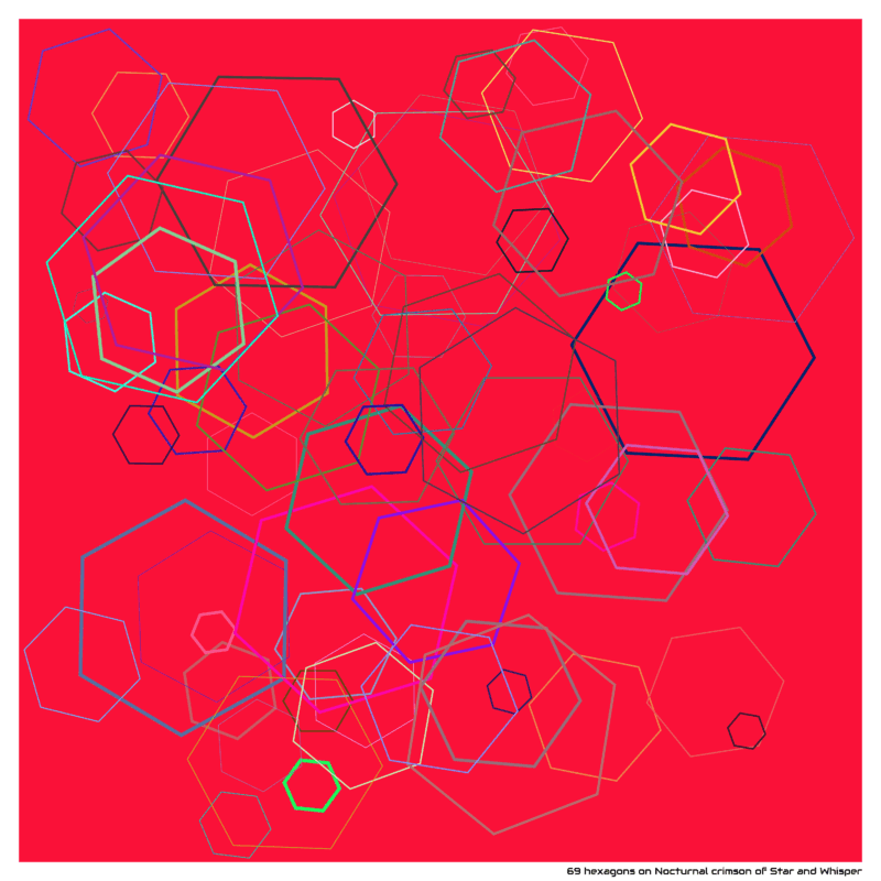 69 hexagons on Nocturnal crimson of Star and Whisper