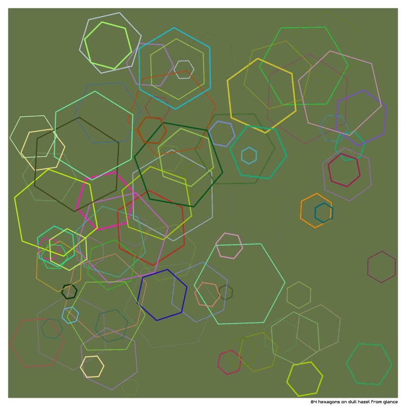 84 hexagons on dull hazel from glance