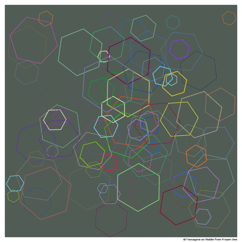 87 hexagons on Riddle from Frozen lime