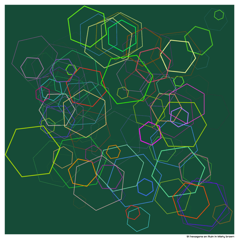 91 hexagons on Ruin in Misty brown