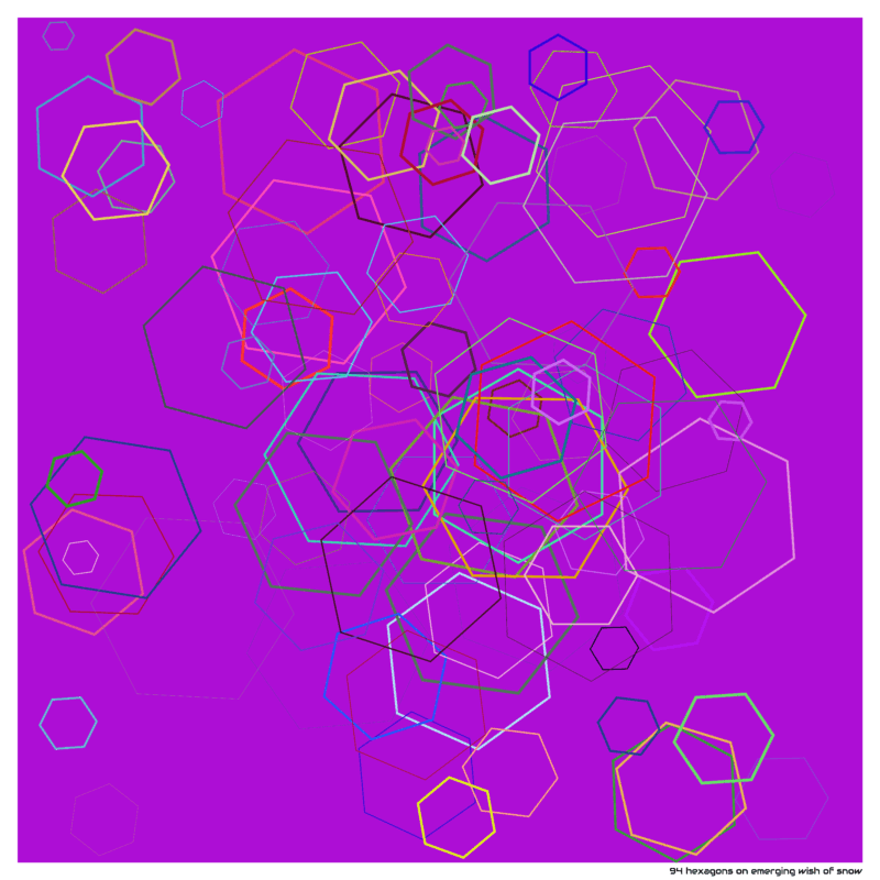 94 hexagons on emerging wish of snow