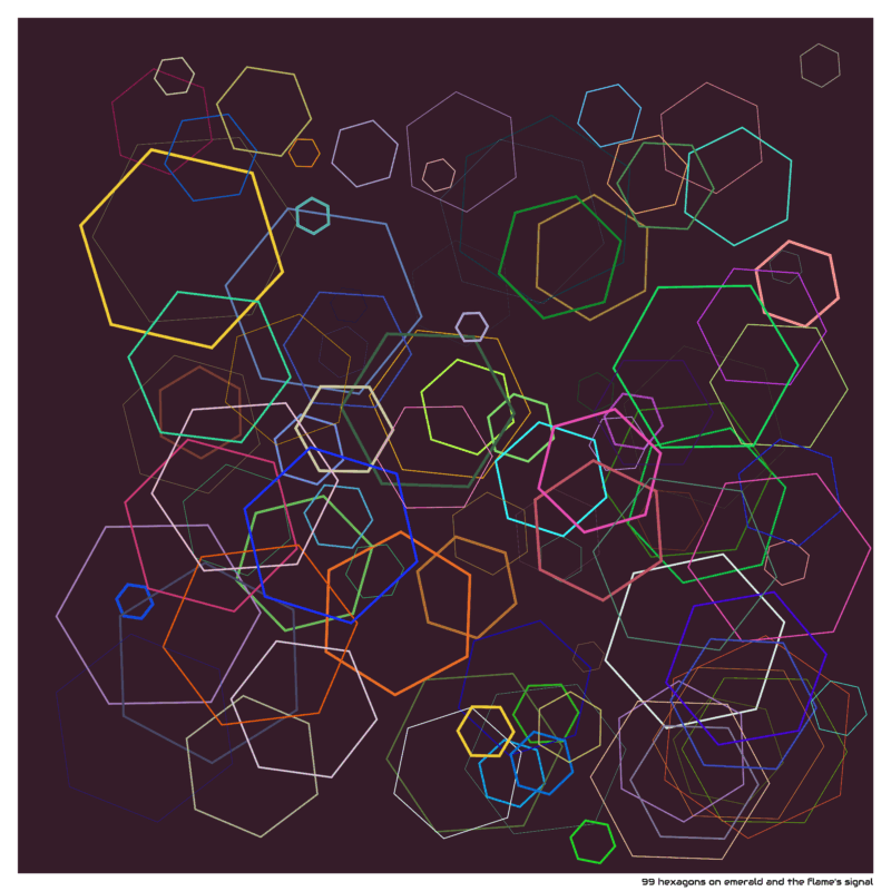 99 hexagons on emerald and the flame’s signal