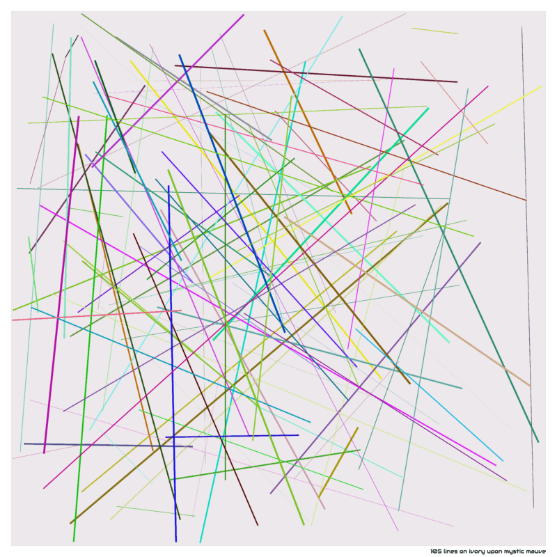 105 lines on ivory upon mystic mauve