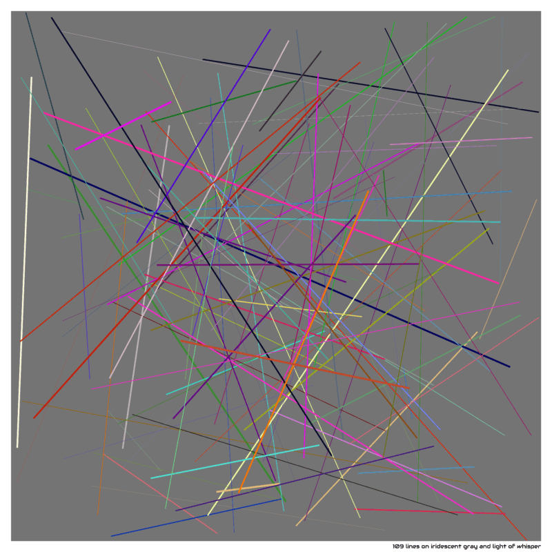 109 lines on iridescent gray and light of whisper