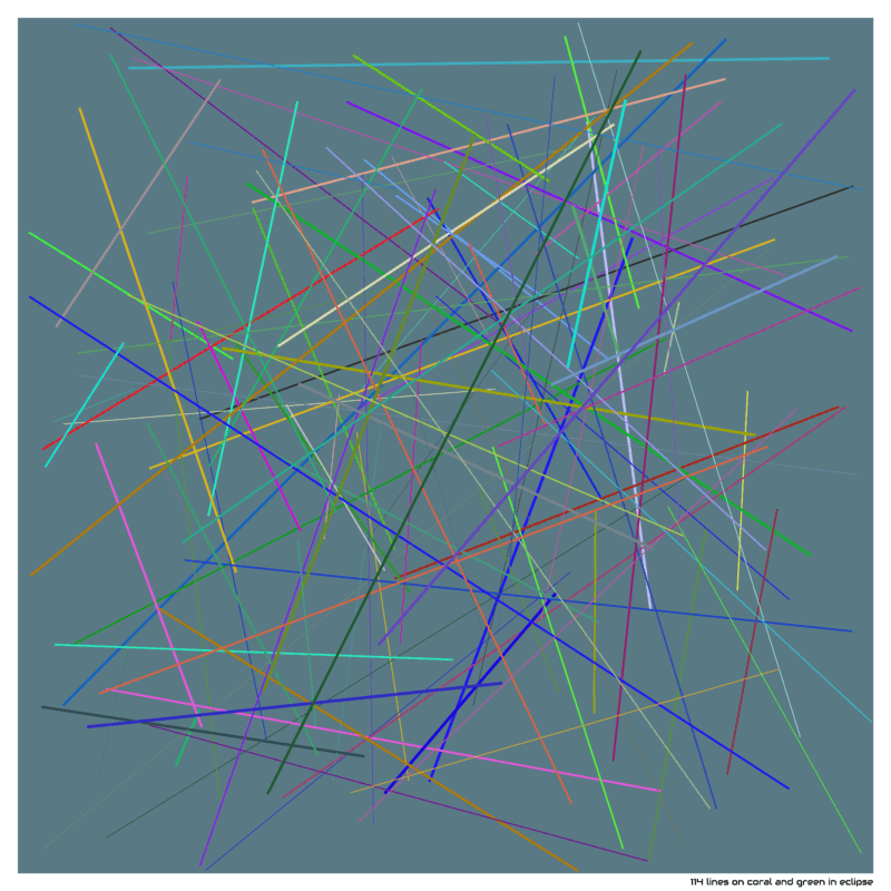 114 lines on coral and green in eclipse