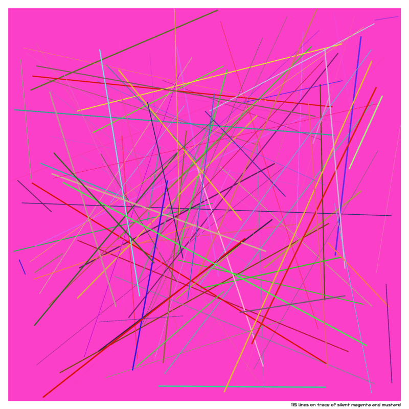115 lines on trace of silent magenta and mustard