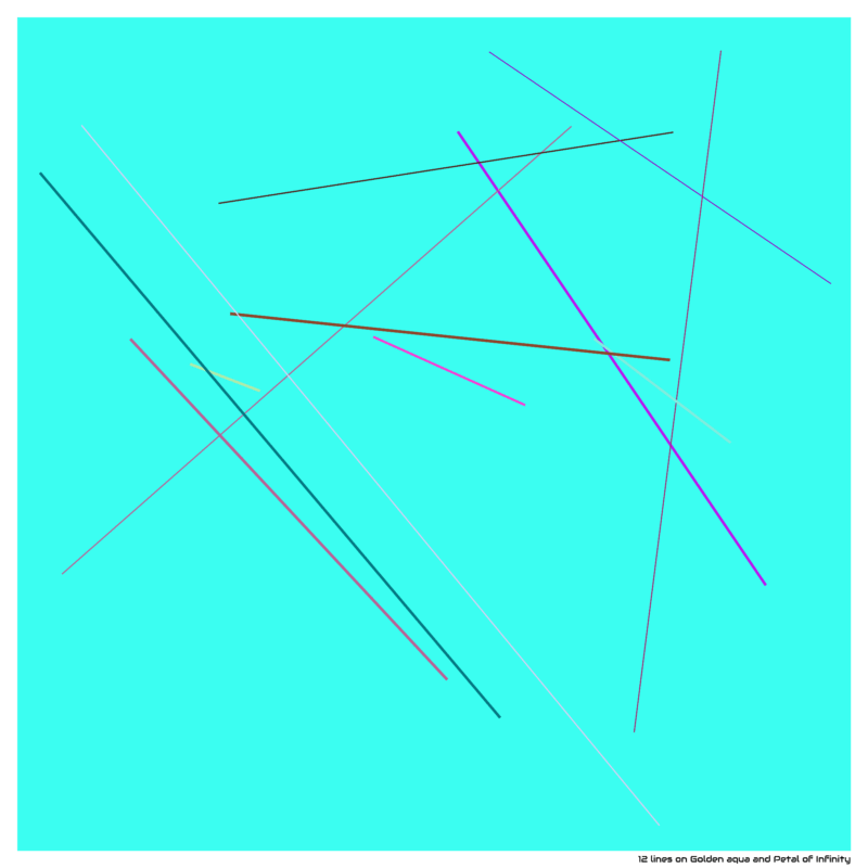 12 lines on Golden aqua and Petal of Infinity