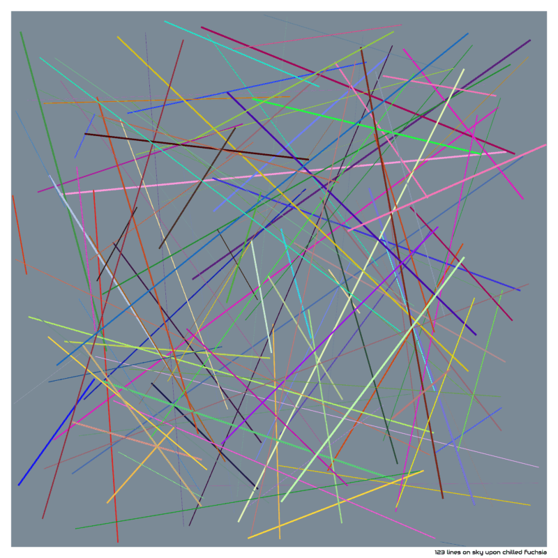 123 lines on sky upon chilled fuchsia