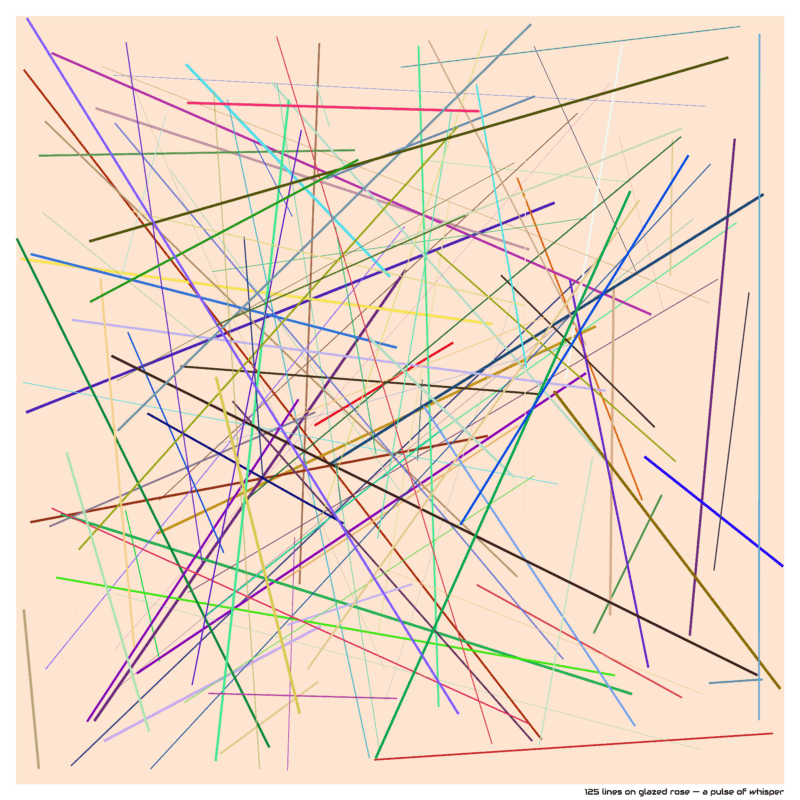 125 lines on glazed rose — a pulse of whisper