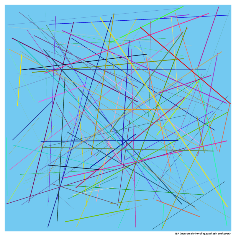 127 lines on shrine of glazed ash and peach