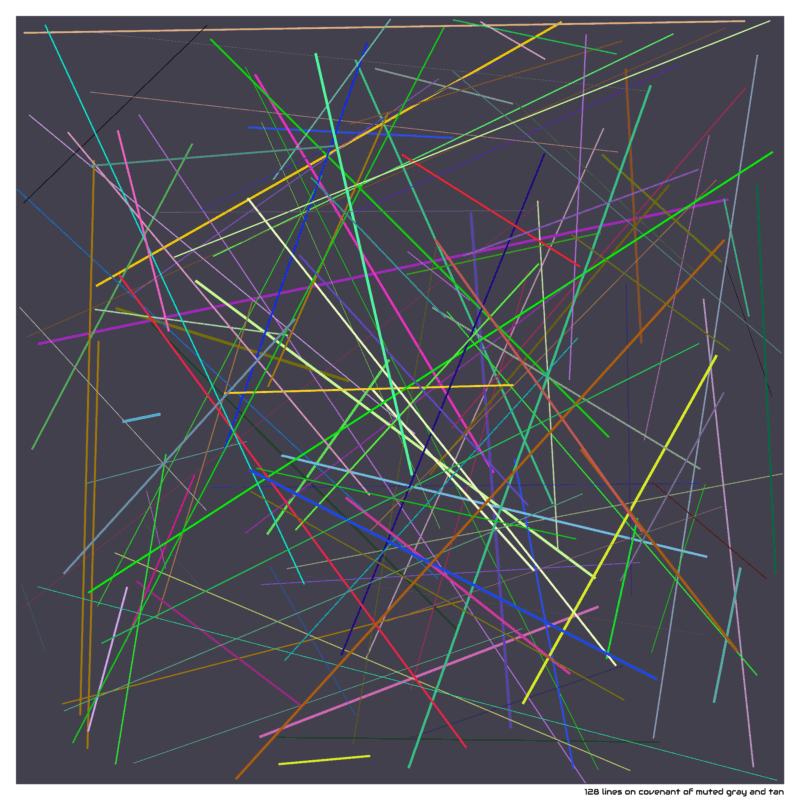 128 lines on covenant of muted gray and tan