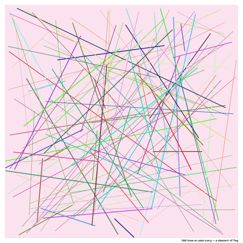130 lines on pale ivory — a descent of fog
