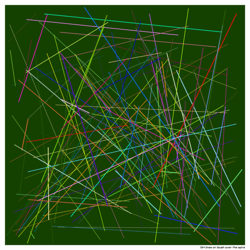 134 lines on blush over the spire
