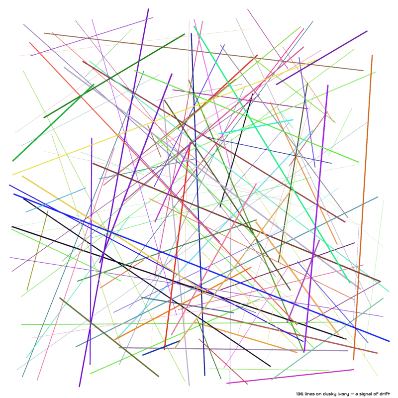 136 lines on dusky ivory — a signal of drift