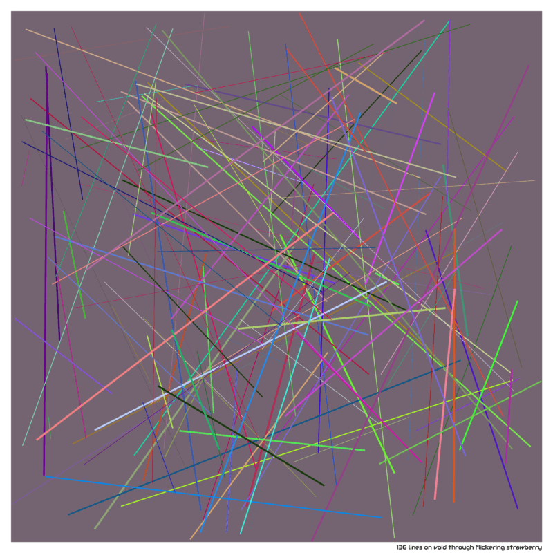 136 lines on void through flickering strawberry