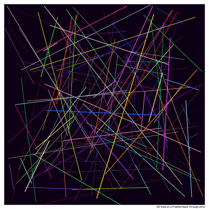 137 lines on a frosted black through echo