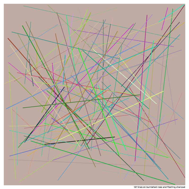 137 lines on burnished rose and fleeting charcoal