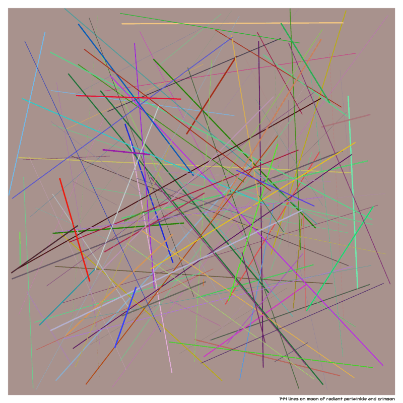 144 lines on moon of radiant periwinkle and crimson