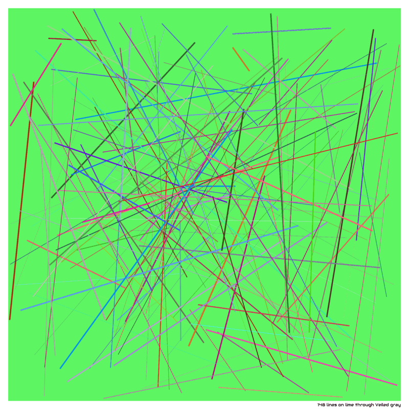 148 lines on lime through Veiled gray