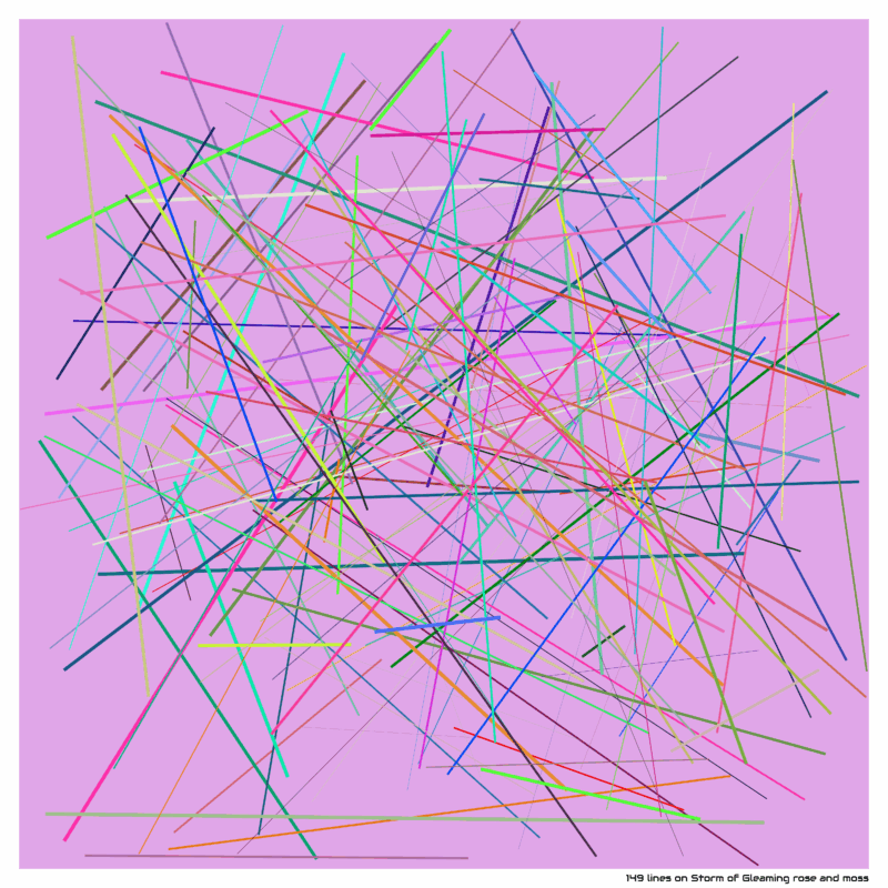 149 lines on Storm of Gleaming rose and moss