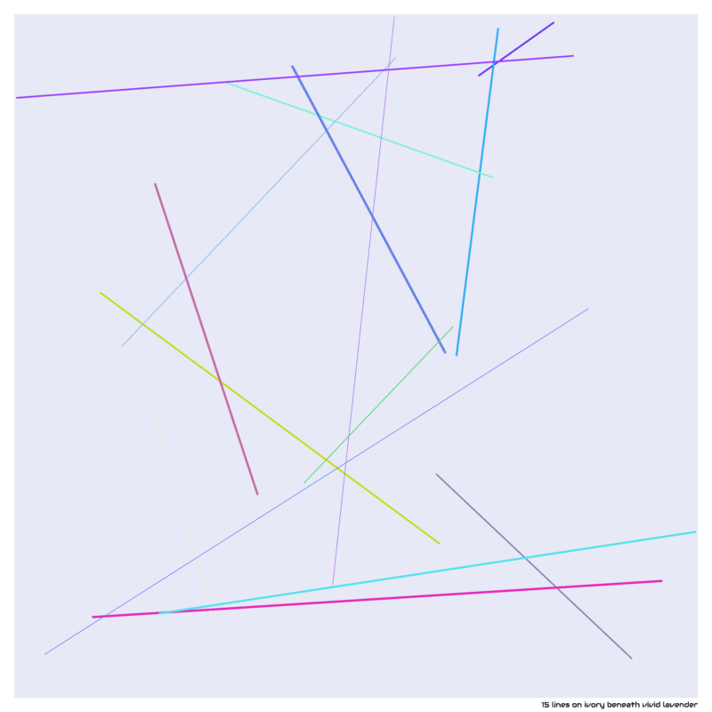 15 lines on ivory beneath vivid lavender